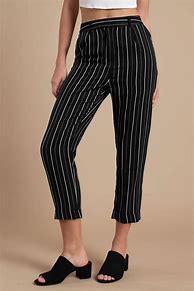 Image result for Black Pants with White Stripes