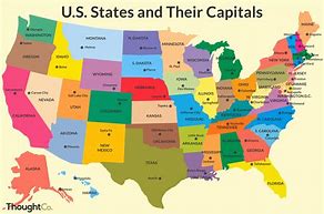 Image result for Us Map with States and Capitals Printable