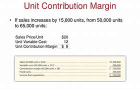 Image result for Contribution Margin per Unit Number of Units Sold
