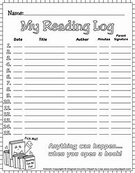 Image result for 2nd Grade Home Reading Log Printable
