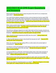 Image result for American Heart CPR Test Questions and Answers