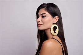 Image result for Gold Oval Earrings