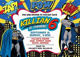 Image result for Batman Party Invitation Template