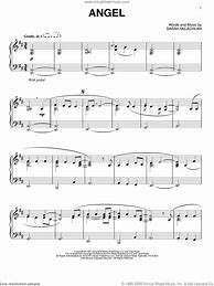 Image result for In the Arms of an Angel Piano Solo Sheet Music