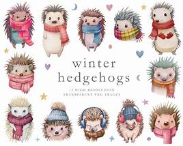 Image result for Hedgehog Clip Art Winter