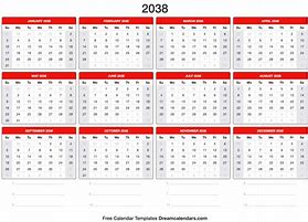 Image result for 2038 Calendar