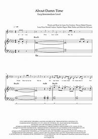 Image result for About Damn Time Easy Piano Sheet Music
