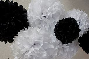 Image result for Black and White Pom Poms in Baggie