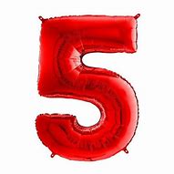 Image result for Red Number 5 Balloon