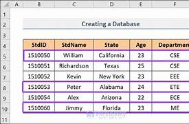 Image result for How to Create Database in Excel