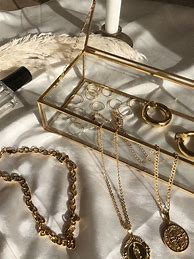 Image result for Gold Jewelry Aesthetic