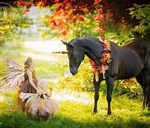 Image result for Black Fairy and Unicorn