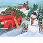 Image result for Red Christmas Truck in Snow