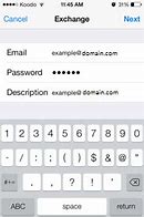 Image result for iPhone Exchange Settings