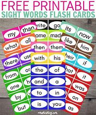Image result for Word Cards Sight Words