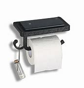 Image result for Black Toilet Paper Holder with Phone Shelf