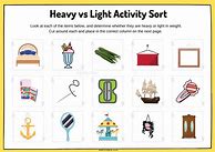 Image result for Heavy and Light Objects