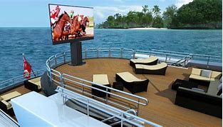 Image result for Retractable TV in Motor Yacht