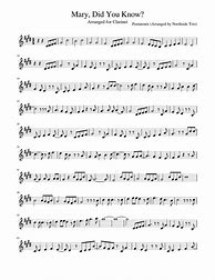 Image result for Mary Did You Know Clarinet Sheet Music