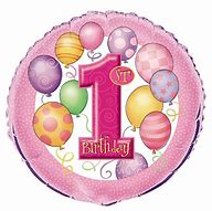 Image result for Happy 1st Birthday Girl Balloons