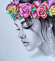 Image result for Flower Head Drawing