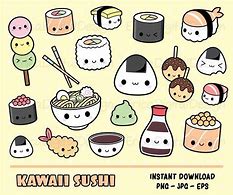 Image result for Japanese and Food Drawing Sushi