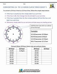 Image result for Conversion of Time Worksheet