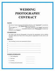Image result for Wedding Photographer Contract Template