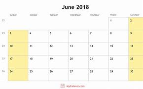 Image result for June 9 2018 Calendar