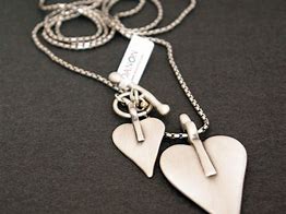 Image result for Silver Double Heart Necklace