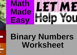 Image result for Binary Numbers Worksheet