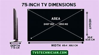 Image result for 75 Inch TV Width