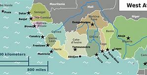 Image result for Physical Map of West Africa