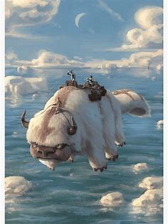 "Avatar The Last Airbender  Appa and Team are Flying Poster" Poster for Sale by carciawenzlv | Redbubble