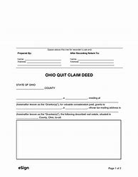 Image result for Printable Quit Claim Deed Form Ohio