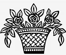 Image result for Flower Basket Cartoon Lines