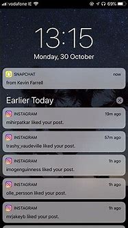 Image result for Instagram Notifications On Lock Screen