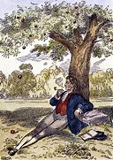 Image result for Isaac Newton Apple Falling On His Head