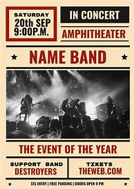 Image result for Vintage Concert Poster Template Blank