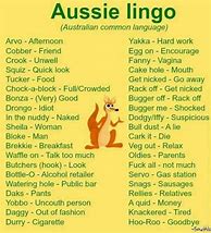 Image result for Aussie Slang Words