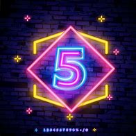 Image result for Number 5 Neon Sign