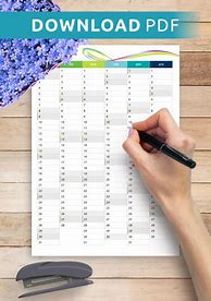 Image result for Vertical Yearly Calendar