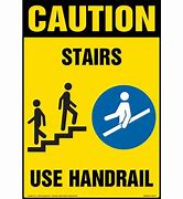 Image result for Caution Stairs Sign Black and White