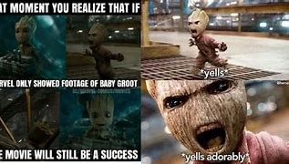 Image result for Sad Baby Groot Meme