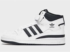Image result for Adidas High Top Black with White Stripes