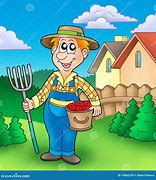 Image result for Clip Art of Farmer in Garden