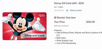 Image result for Costco Disney Gift Card
