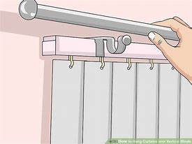 Image result for How to Hang Curtain with Command Hooks Over Verticle Blinds
