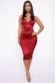 Image result for Fashion Nova Red Satin Dress