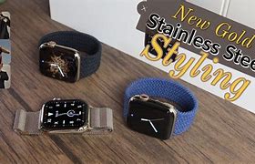 Image result for Stainless Steel Gold Apple Watch On Wrist